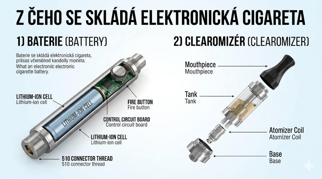 Z čeho se skládá e-cigareta